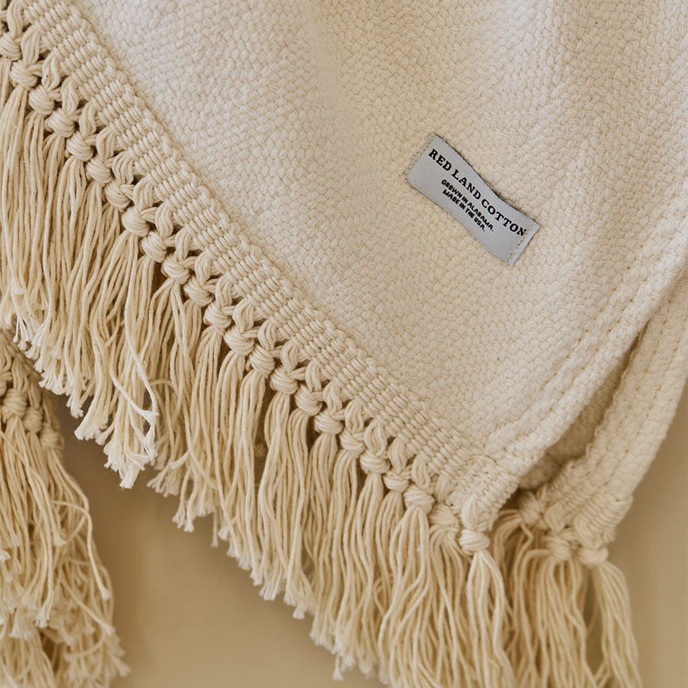 100% Cotton Fringed Throw Blanket - 50 x 72 In - Image 2