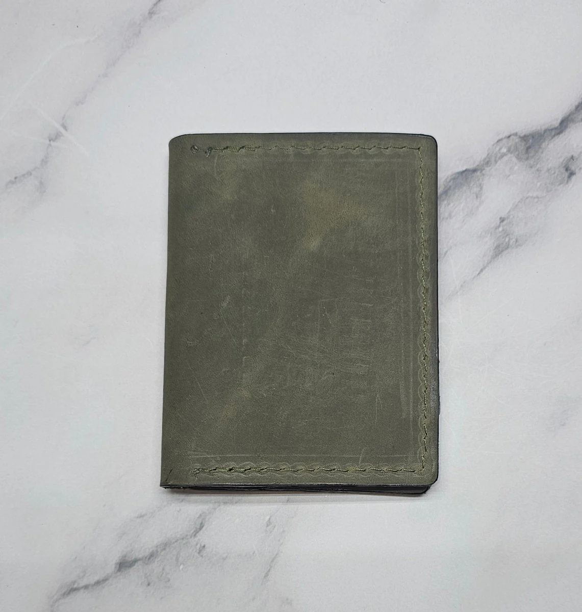 Army Green Military Card Holder - Tactical Style Leather Wallet with ID - Image 5