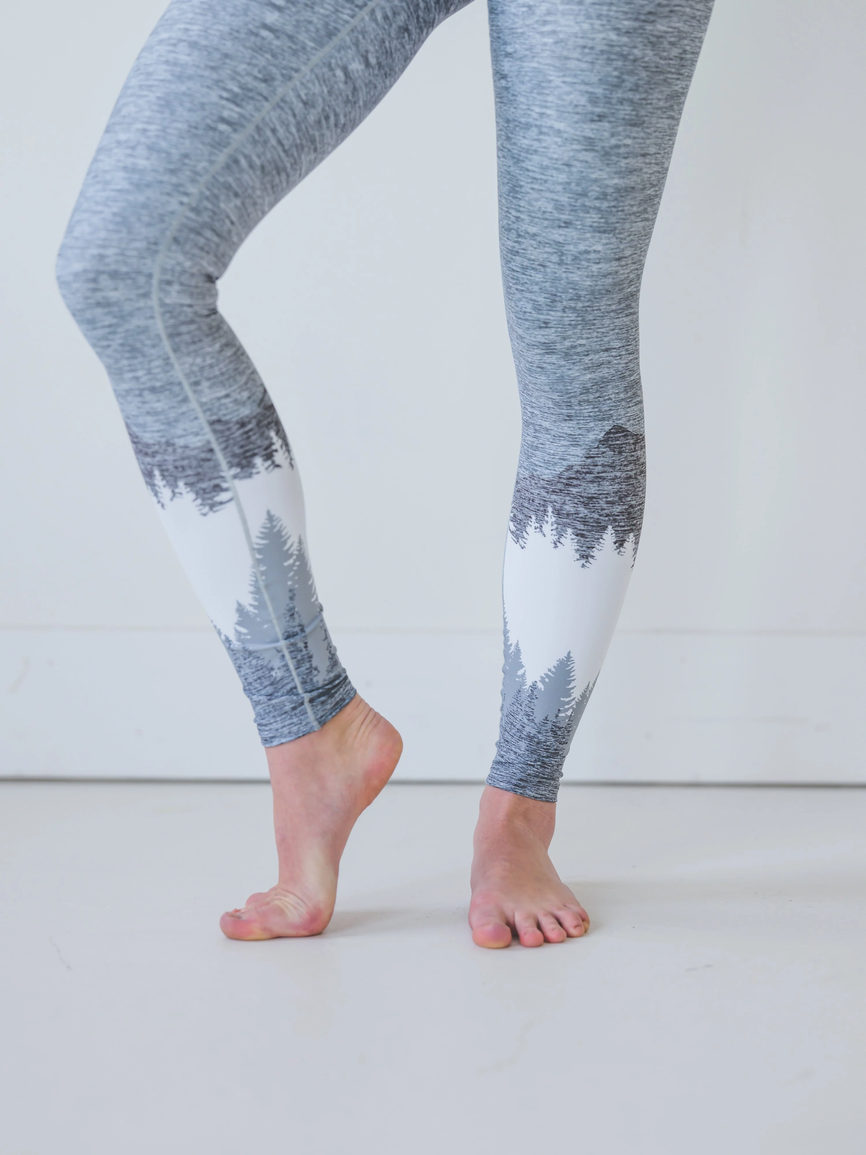 Eco-Friendly Mountain Yoga Pants - Ash Grey - Image 2