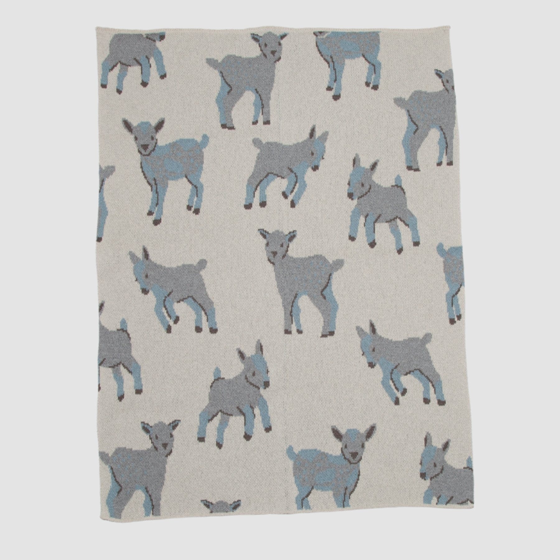 Baby Cotton Knit Blanket - Goat - Image 2