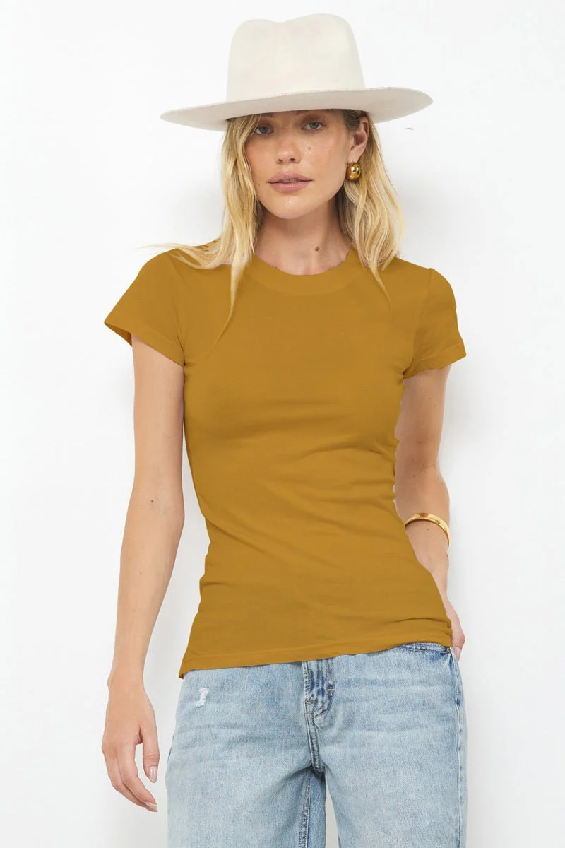 Basic Classic Crew Neck Fitted Cotton Tee - Image 14