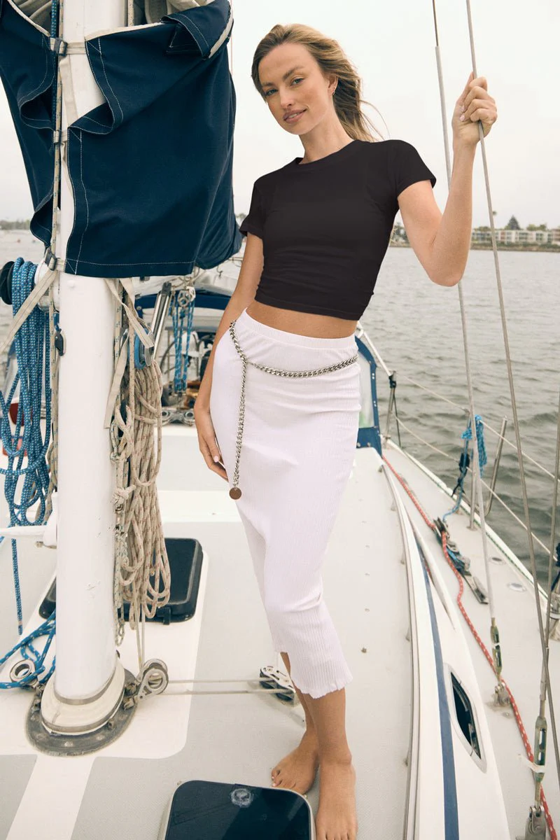 Basic Fitted Crop Cotton Tee - Image 8