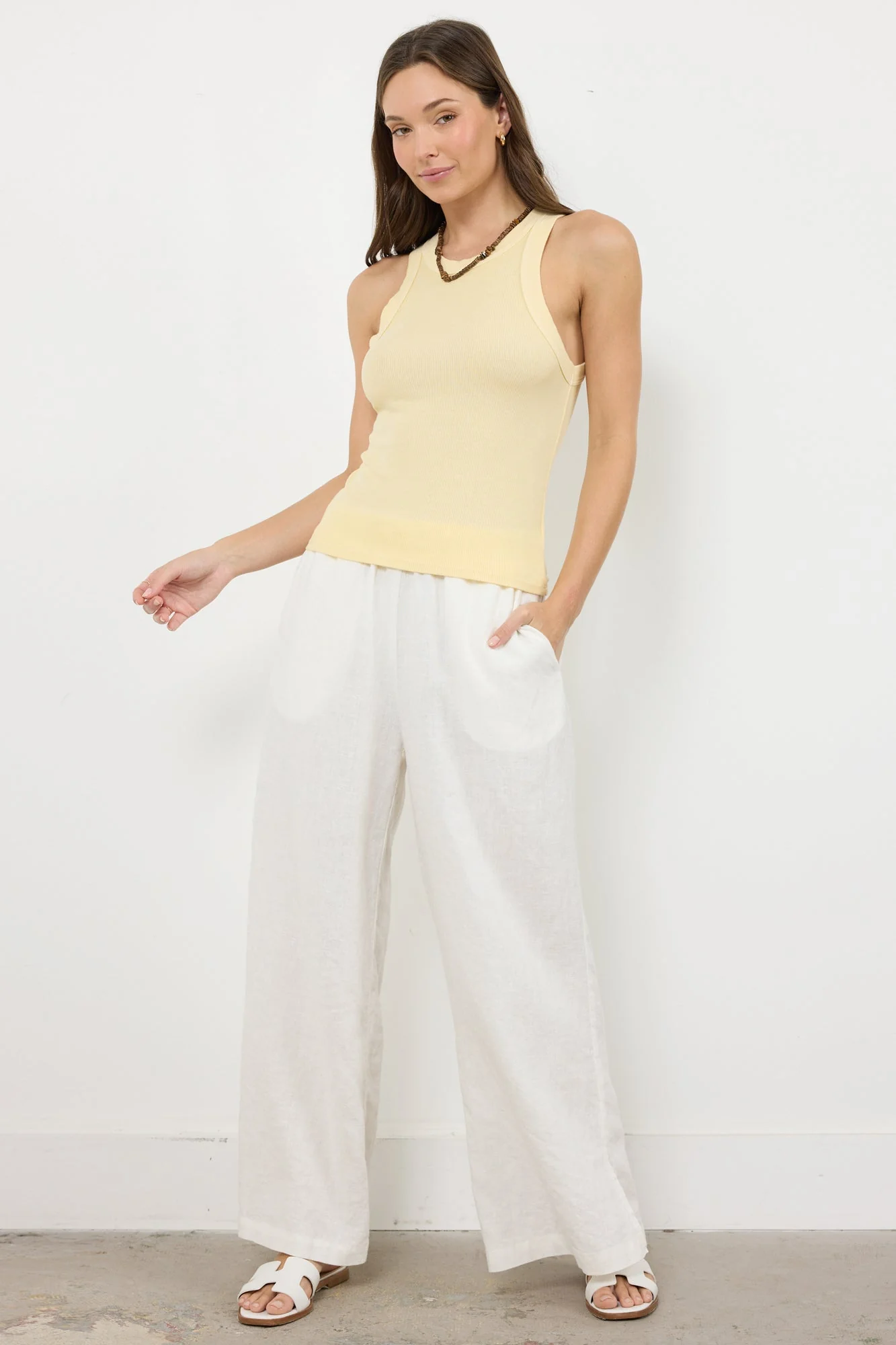 Linen Relaxed Wide Leg Pant - Beachfront - Image 6