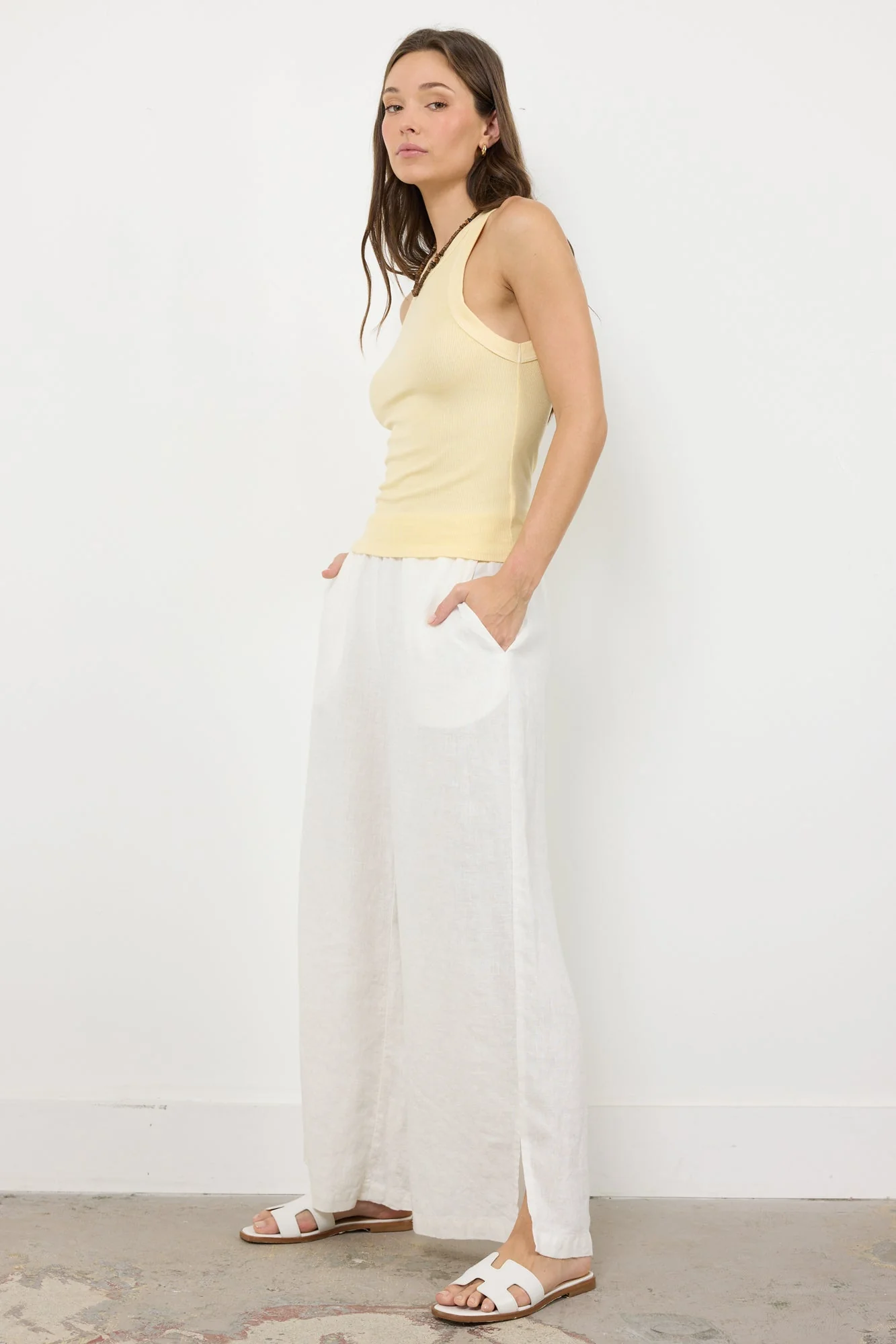 Linen Relaxed Wide Leg Pant - Beachfront - Image 7
