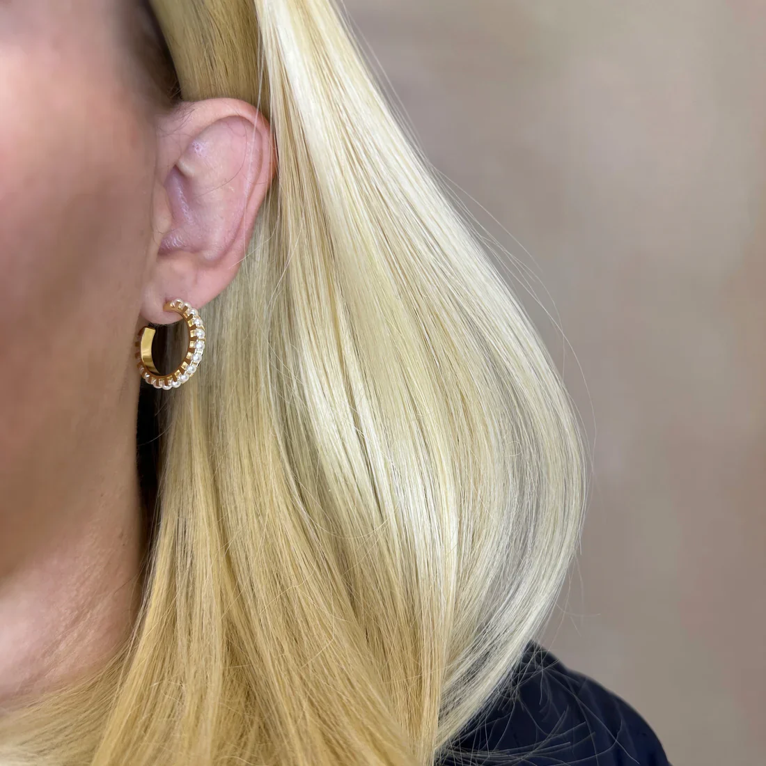 Bella Pearl Hoop Earring - Image 2