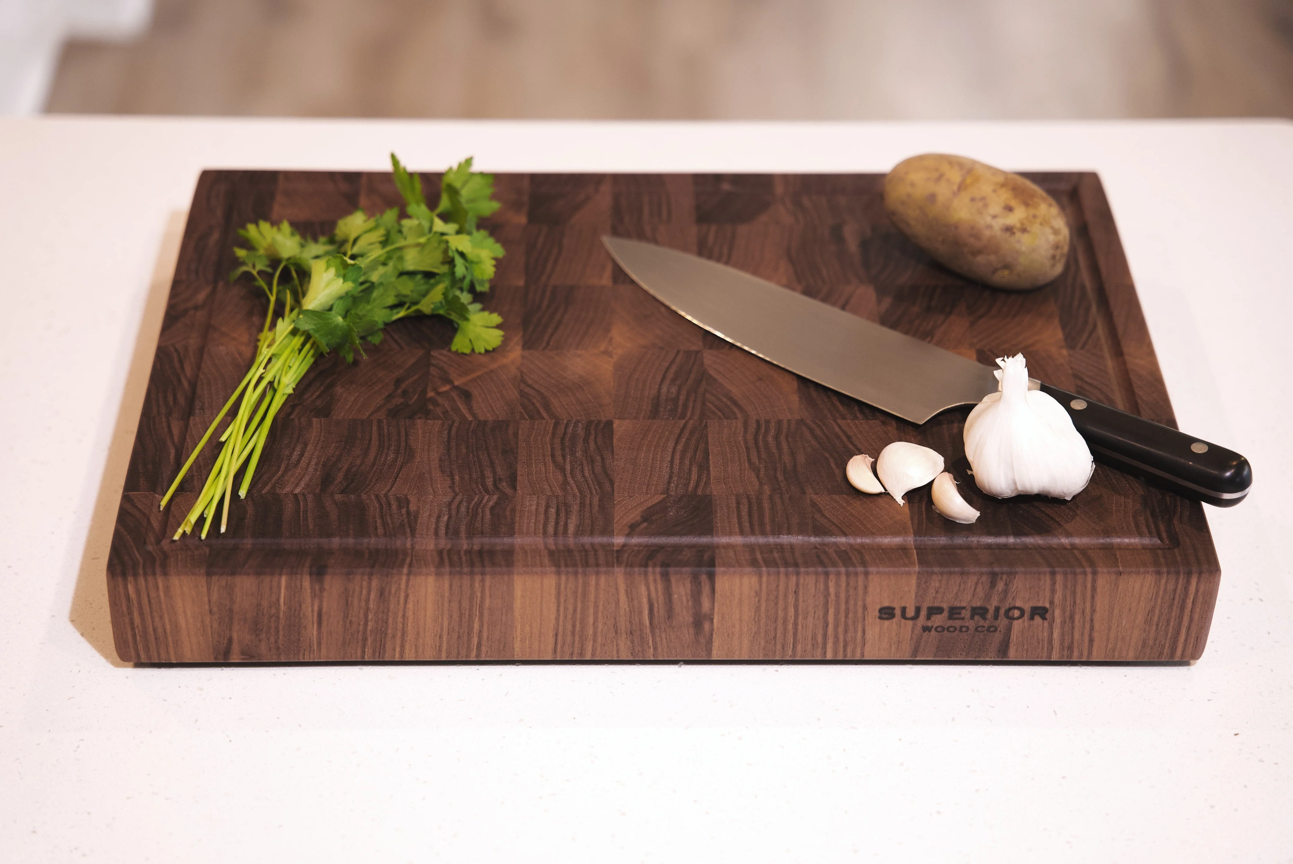Handcrafted Black Walnut End Grain Cutting Board