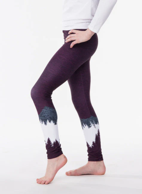 Kids Eco-Friendly Burgundy Native Yoga Pants - Image 2