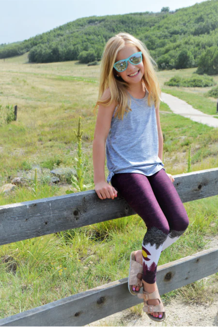 Kids Eco-Friendly Burgundy Native Yoga Pants - Image 4