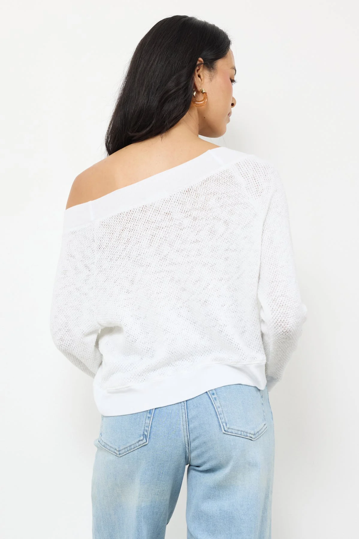 Carol Off-Shoulder Semi-Sheer Pullover - Image 4