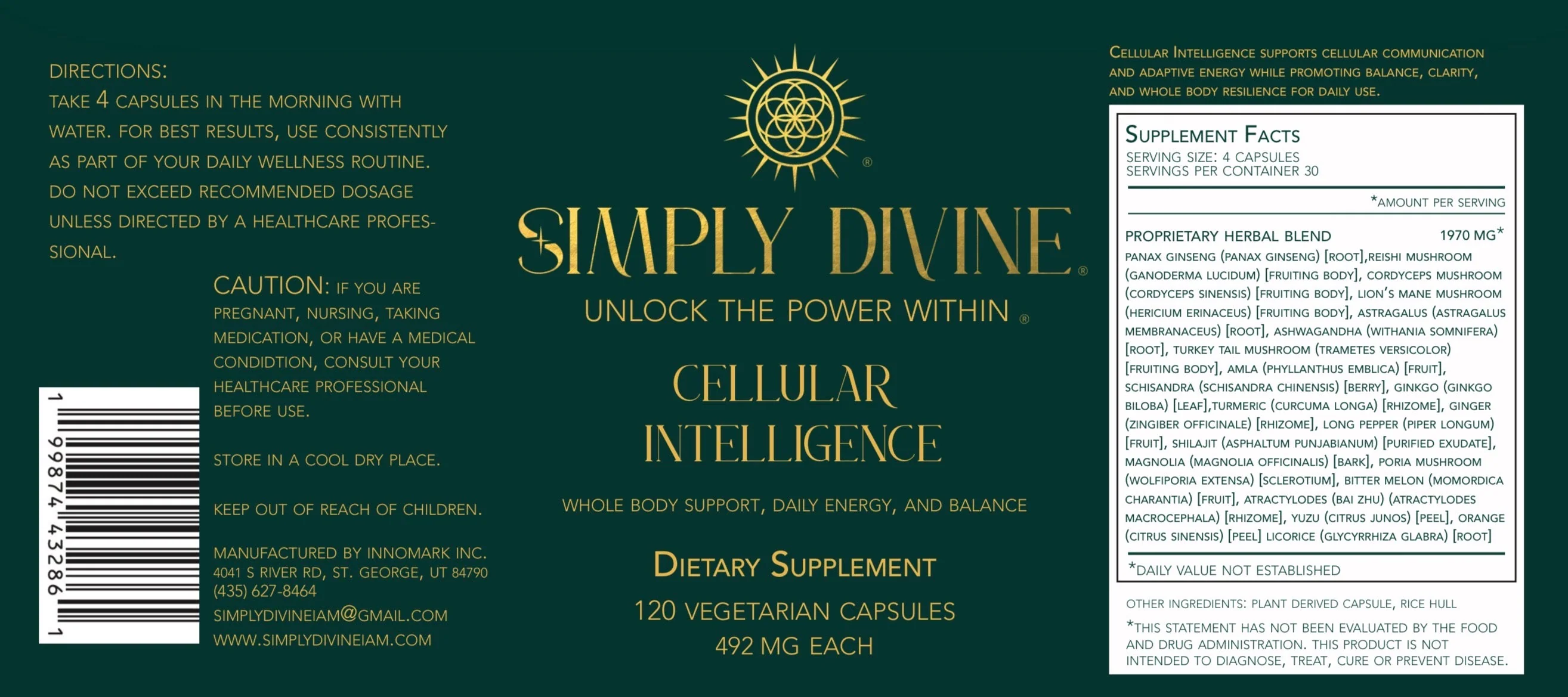 Cellular Intelligence Herbal Supplement - Whole Body Balance - Image 3
