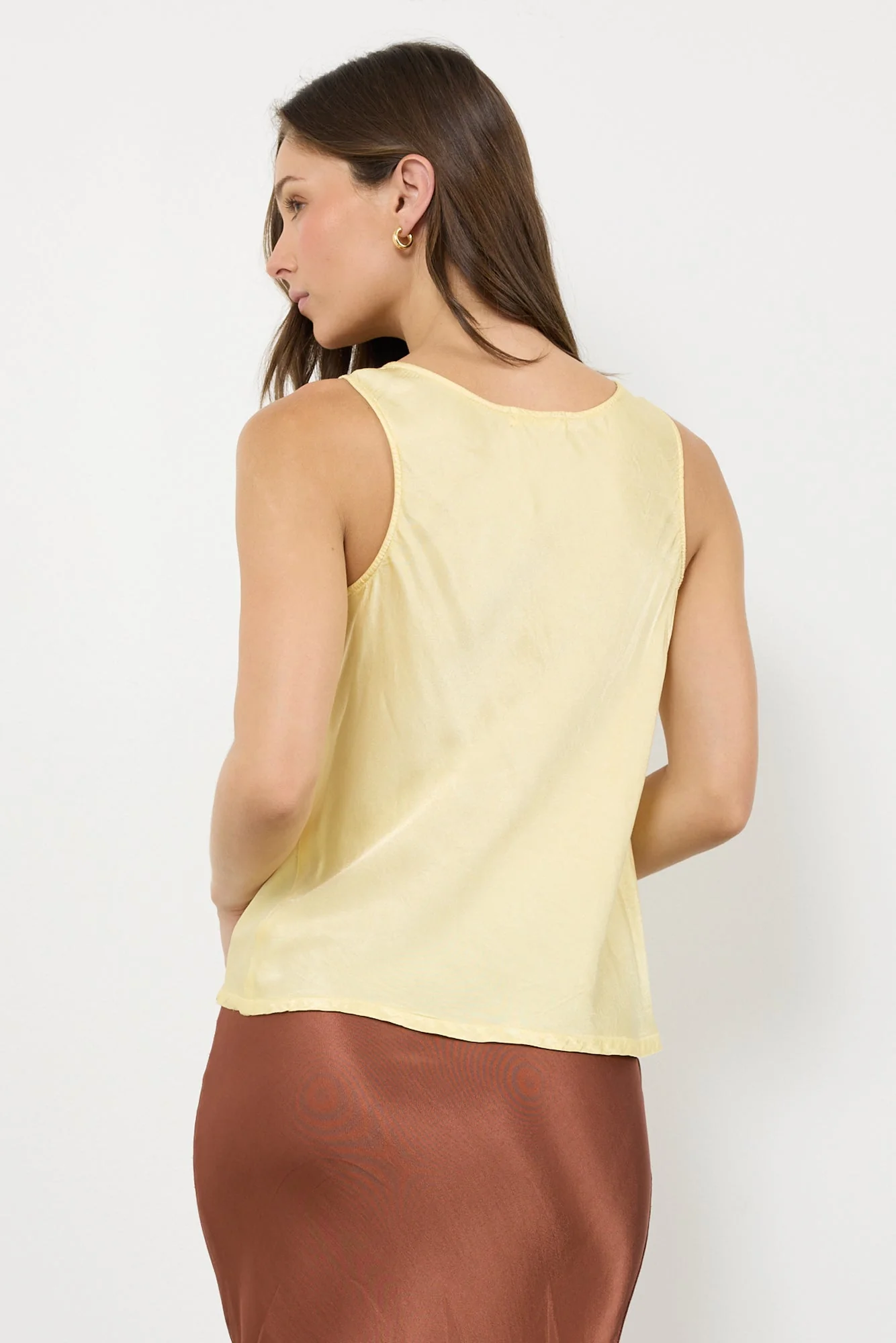 Satin Cowl Neck Silky Tank Top - Charlotte - Image 4