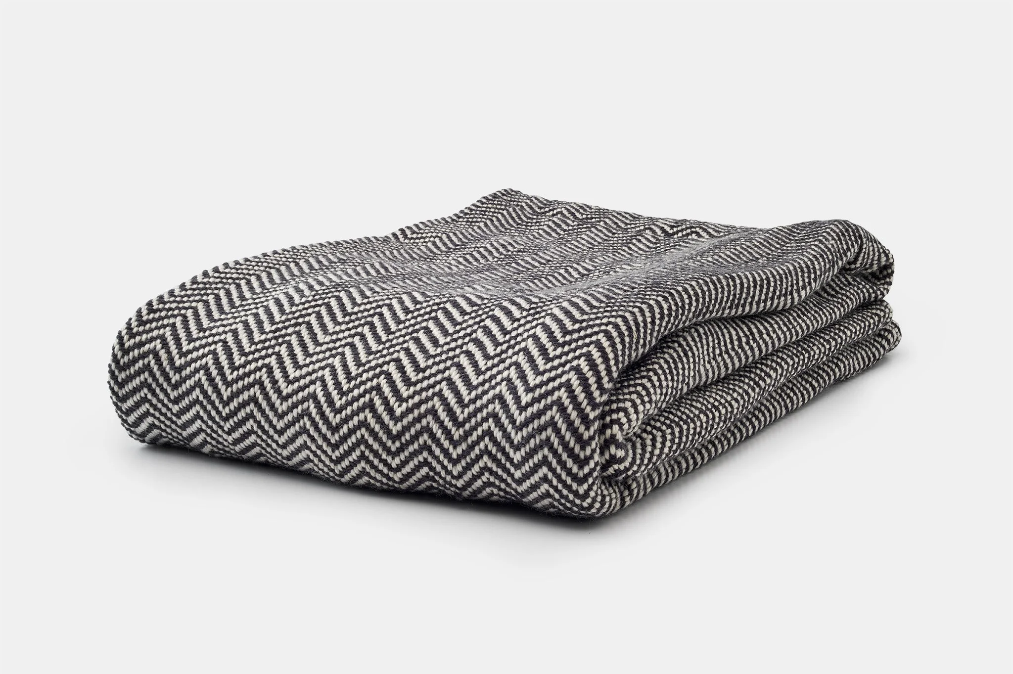 Wool Throw Blanket USA Climate Beneficial - Chevron - Image 8