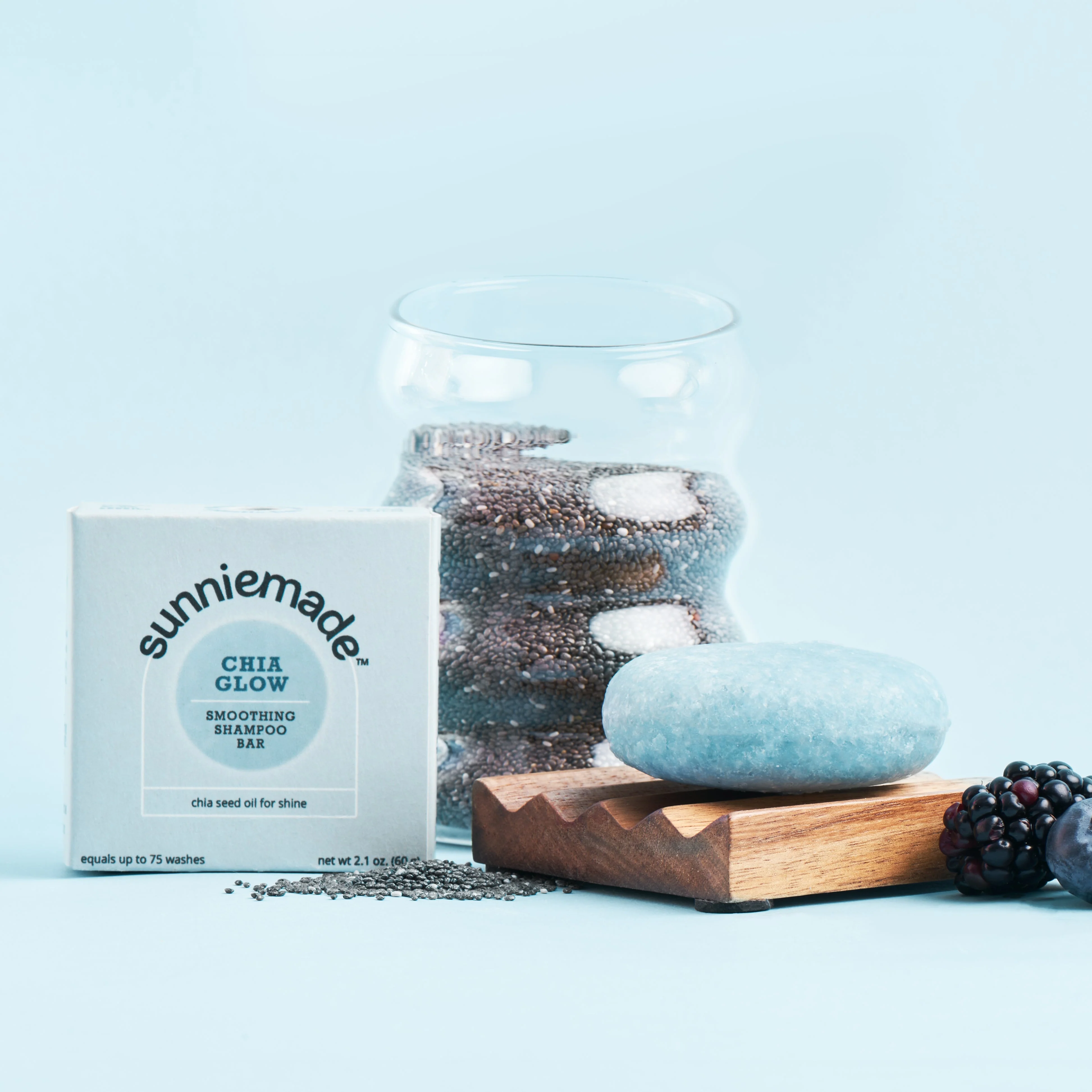 Smoothing Shampoo Bar Chia Glow - Berry Scent - Image 2