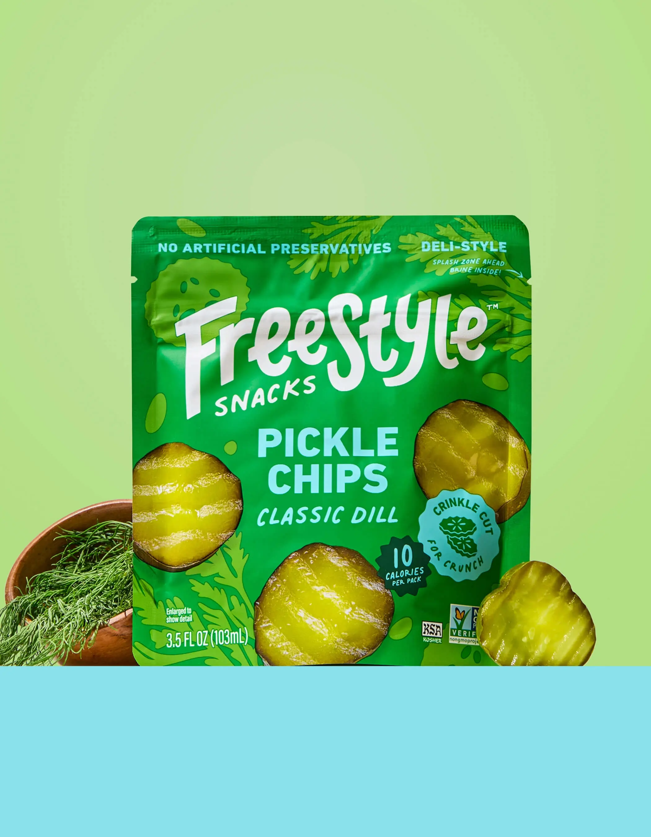 Crispy Classic Dill Pickle Chips - Deli Style (6) Pouches
