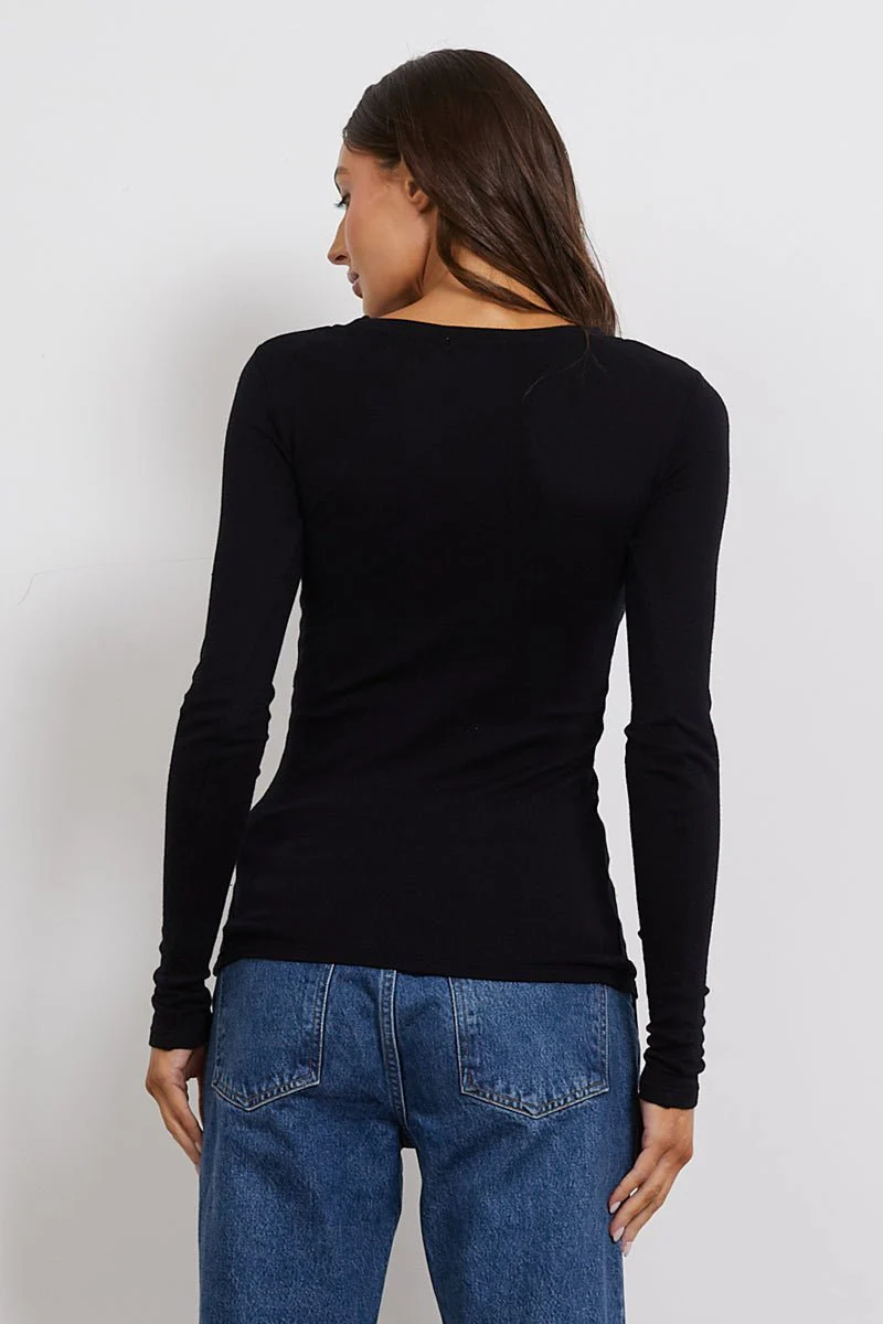 Classic Long Sleeve Lightweight Waffle Knit Top - Image 10