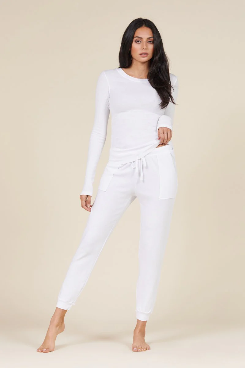 Classic Long Sleeve Lightweight Waffle Knit Top - Image 8