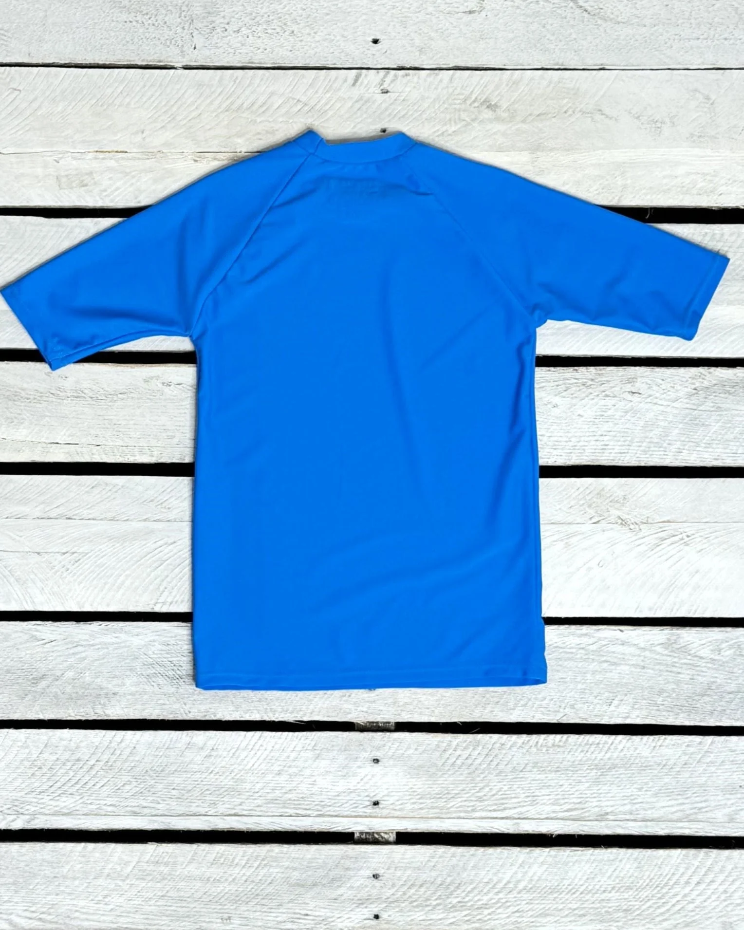 UPF 50 Short Sleeve Kids Sun Shirt - Corona Blue - Image 3