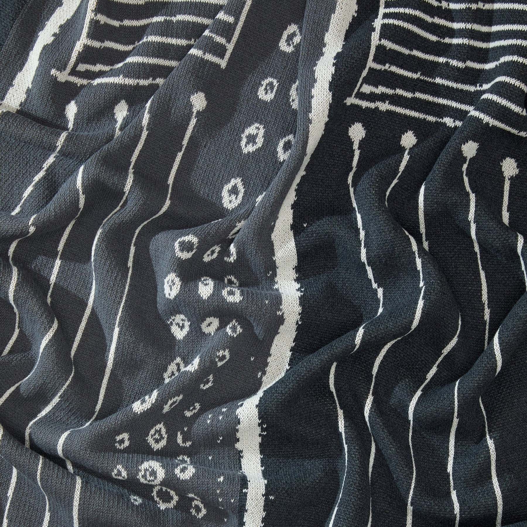 Cotton Sustainable Knit Striped Throw Blanket - Cosmos by Susy Pilgrim Waters - Image 6
