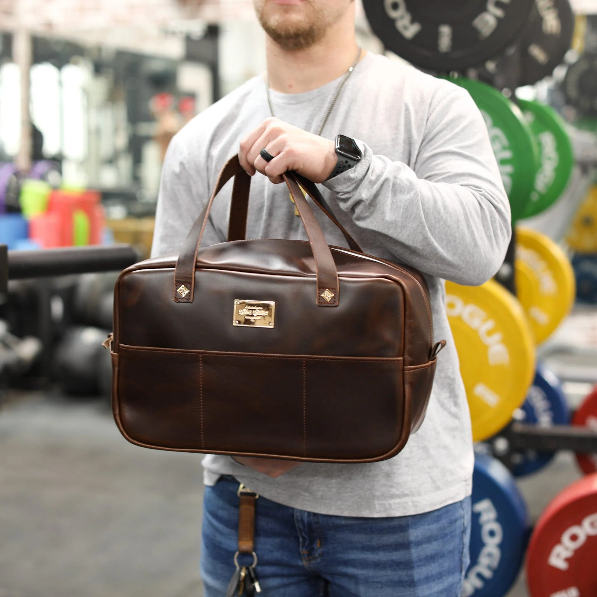 Leather Mini Duffel Crash Bag - Image 8
