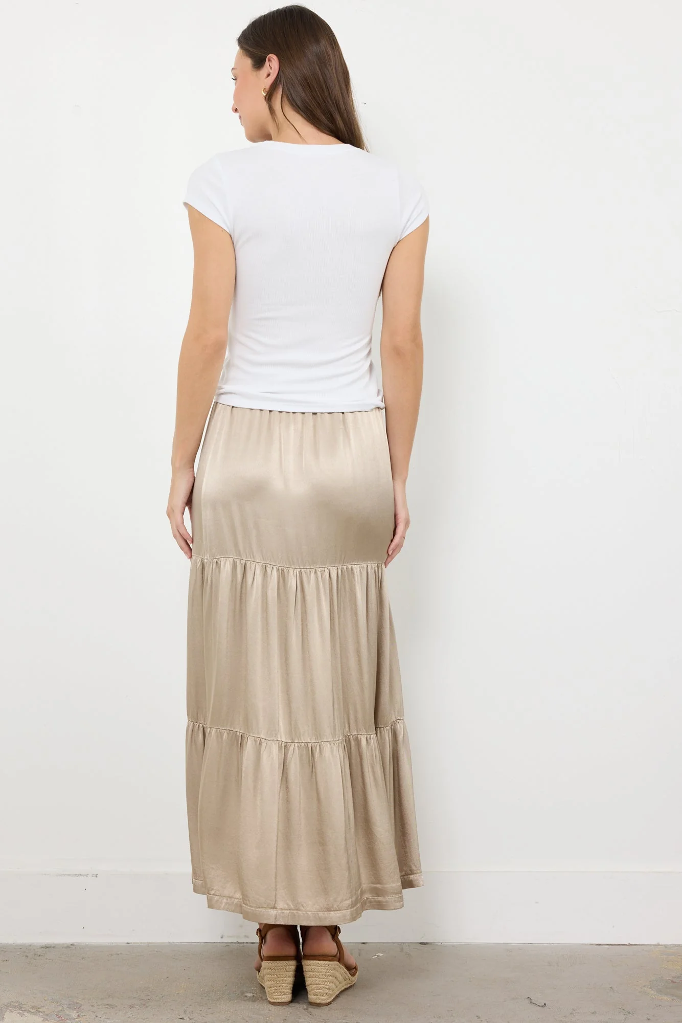 Silky Satin Layered Midi Skirt - Image 6