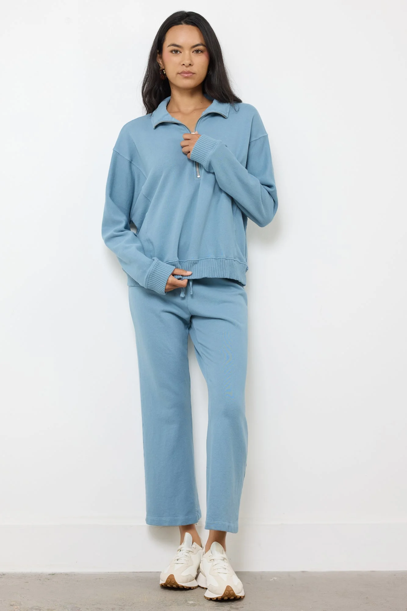 Half Zip Hoodie - Cotton French Terry - Image 4