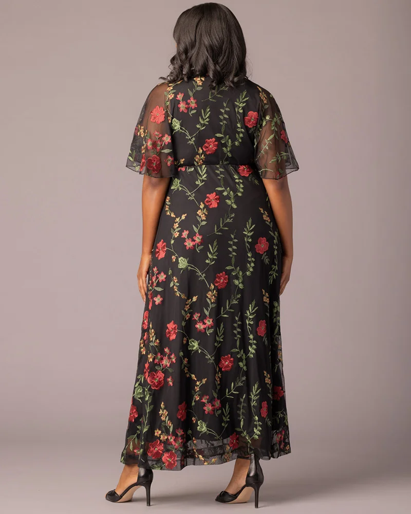 Plus Size Embroidered Elegance Evening Gown - Image 16