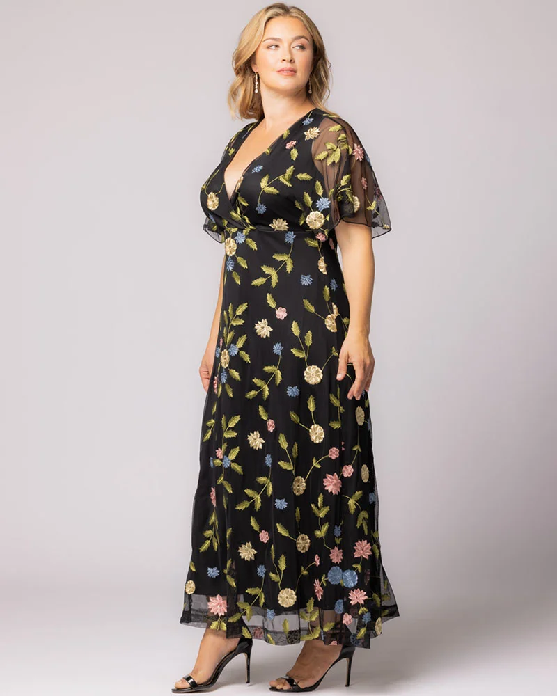 Plus Size Embroidered Elegance Evening Gown - Image 37