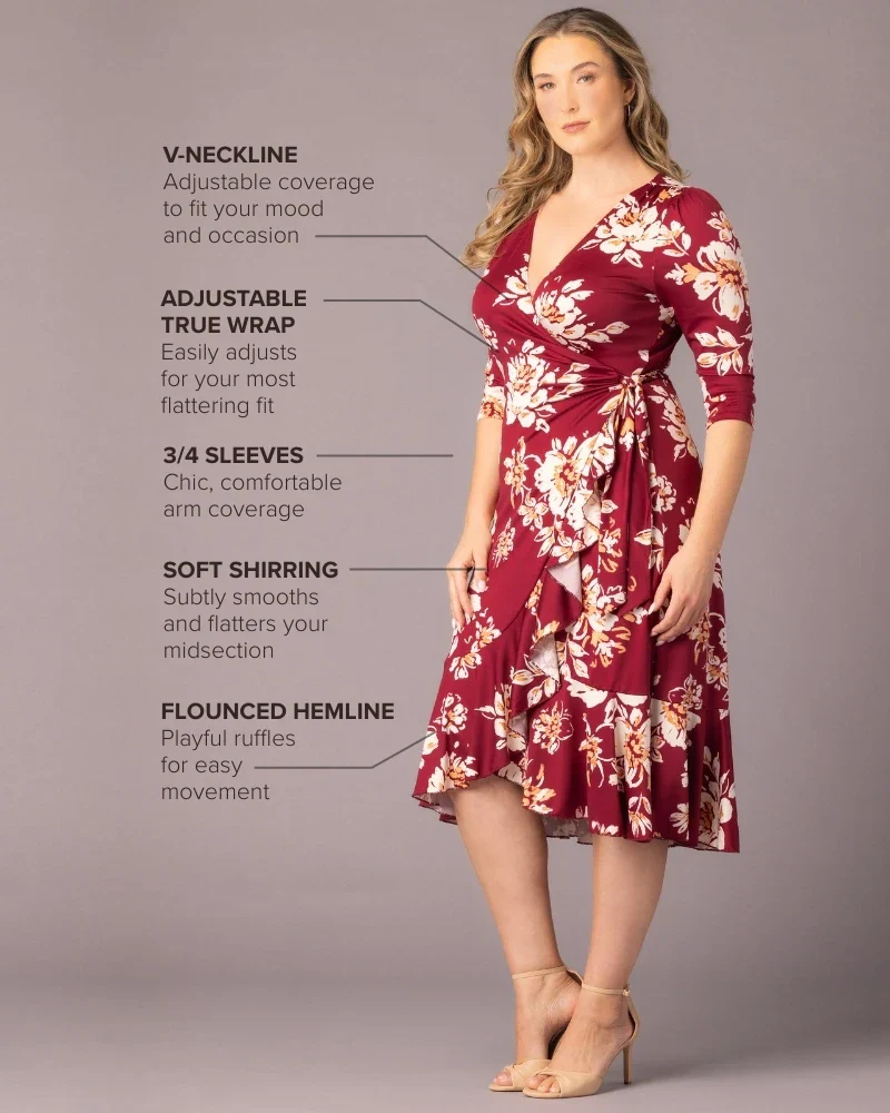 Plus Size Flirty Flounce Wrap Dress - Image 18