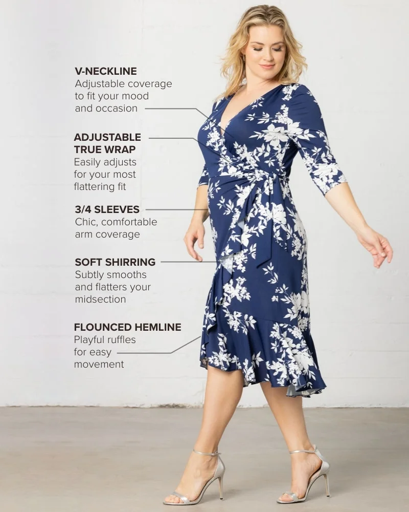 Plus Size Flirty Flounce Wrap Dress - Image 2