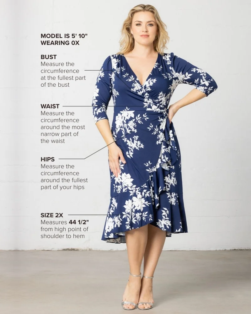 Plus Size Flirty Flounce Wrap Dress - Image 6