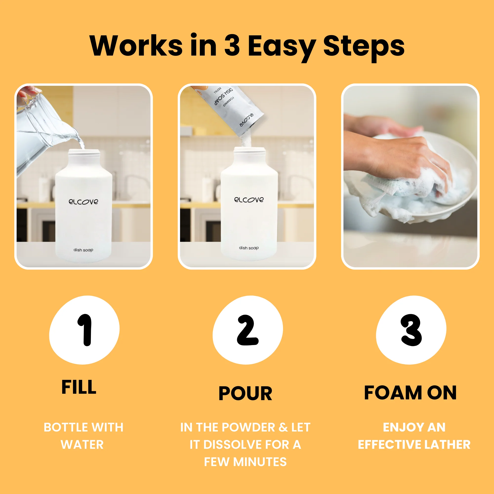 Plastic-Free Foaming Dish Soap Starter Set - Mango Scent - Image 2