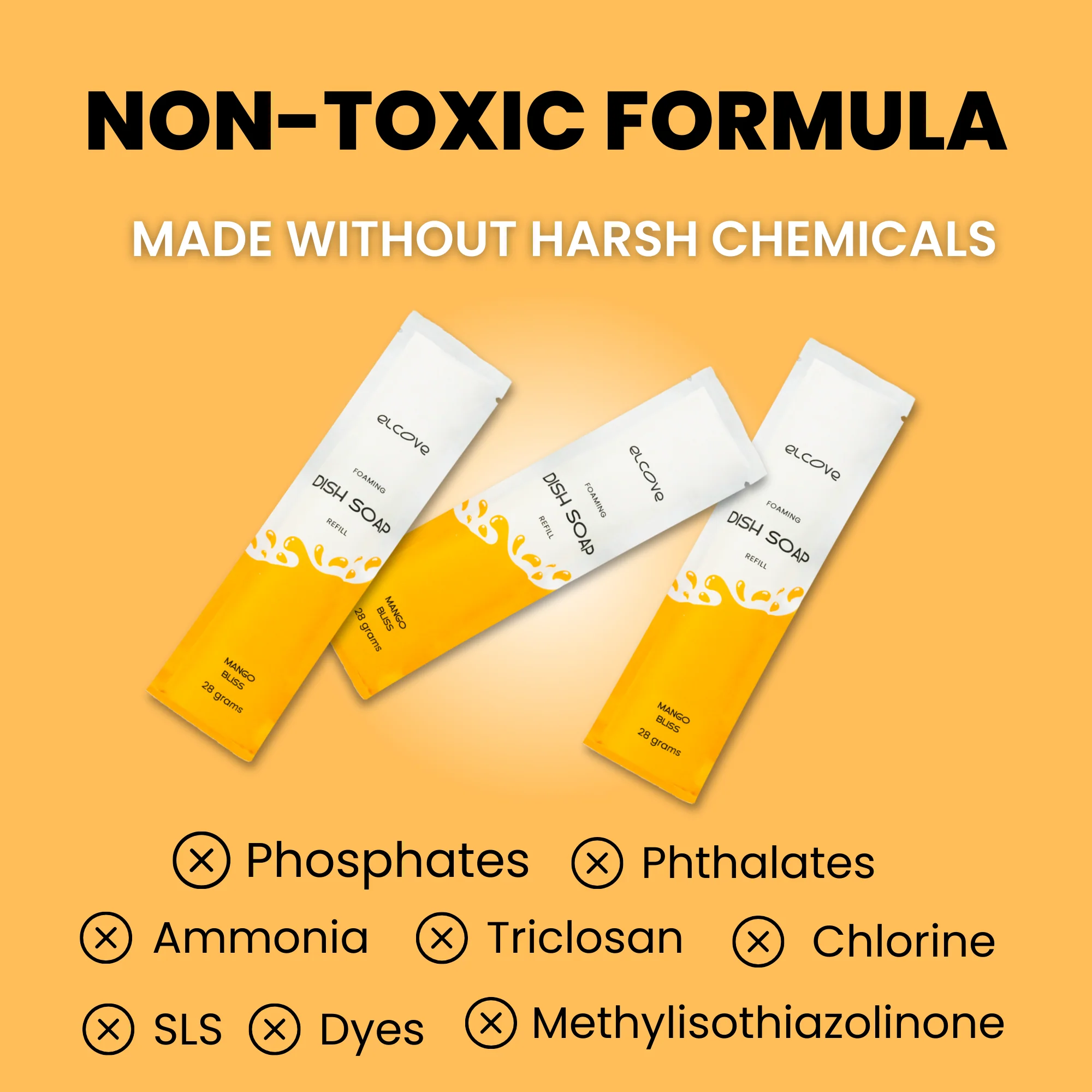Plastic-Free Foaming Dish Soap Starter Set - Mango Scent - Image 3