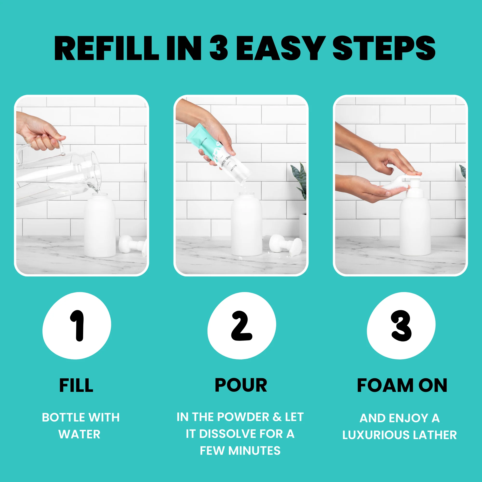 Plastic-Free Foaming Hand Soap Refills - Unscented, 5/10/15 - Image 3