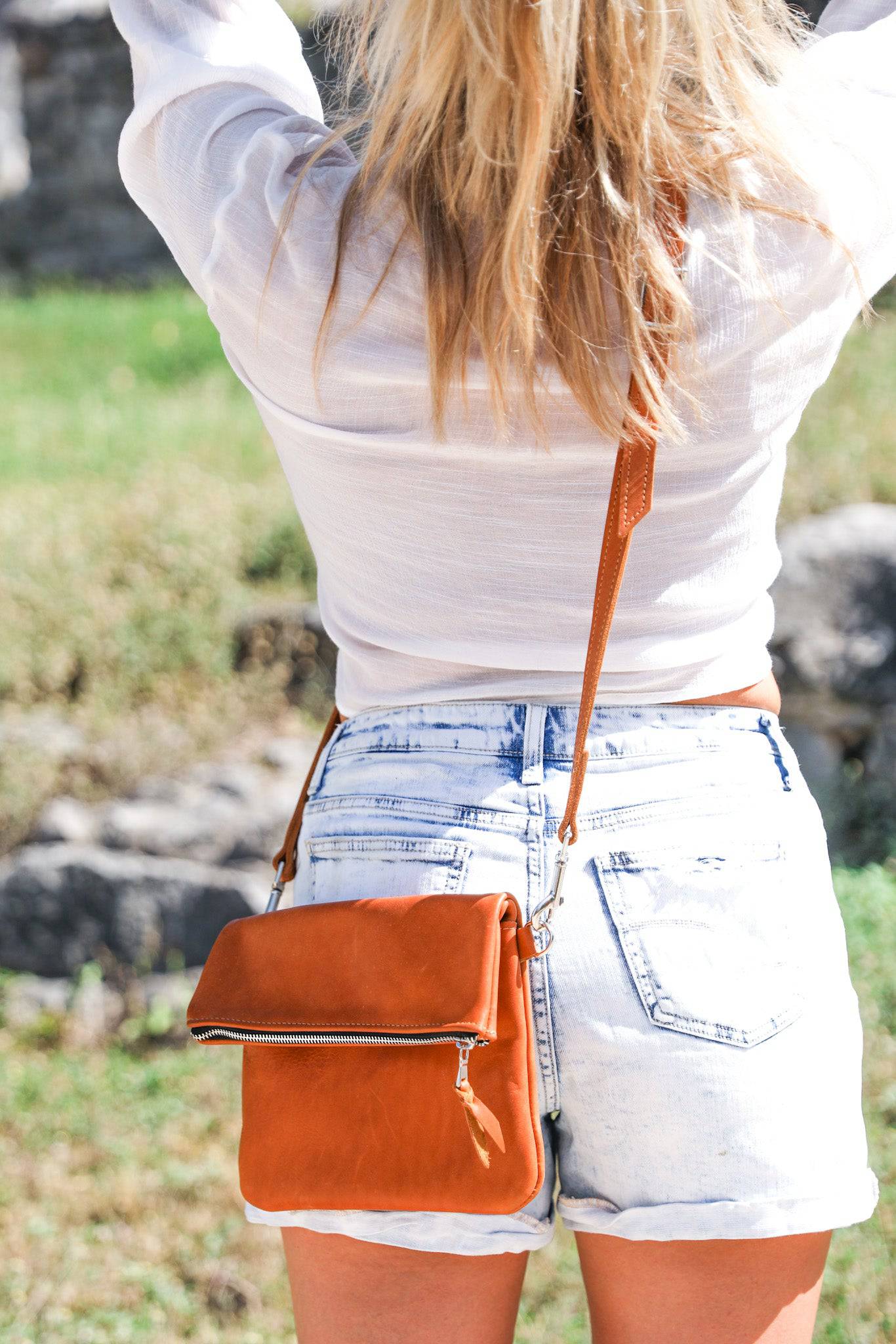Leather Foldover Crossbody Clutch - Image 11