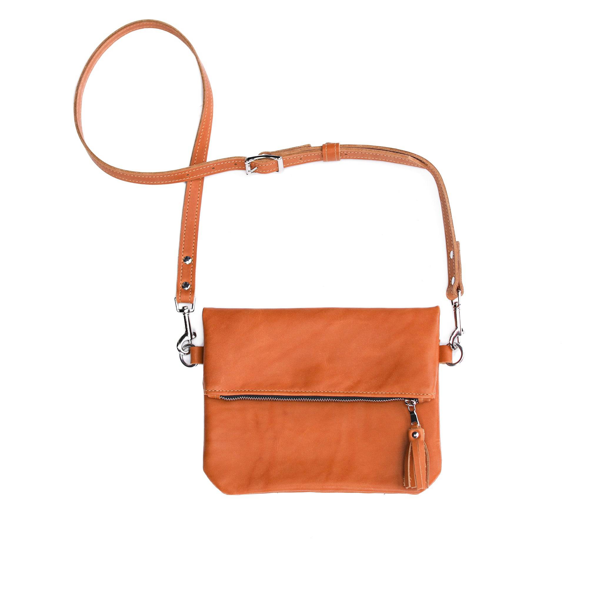 Leather Foldover Crossbody Clutch - Image 14