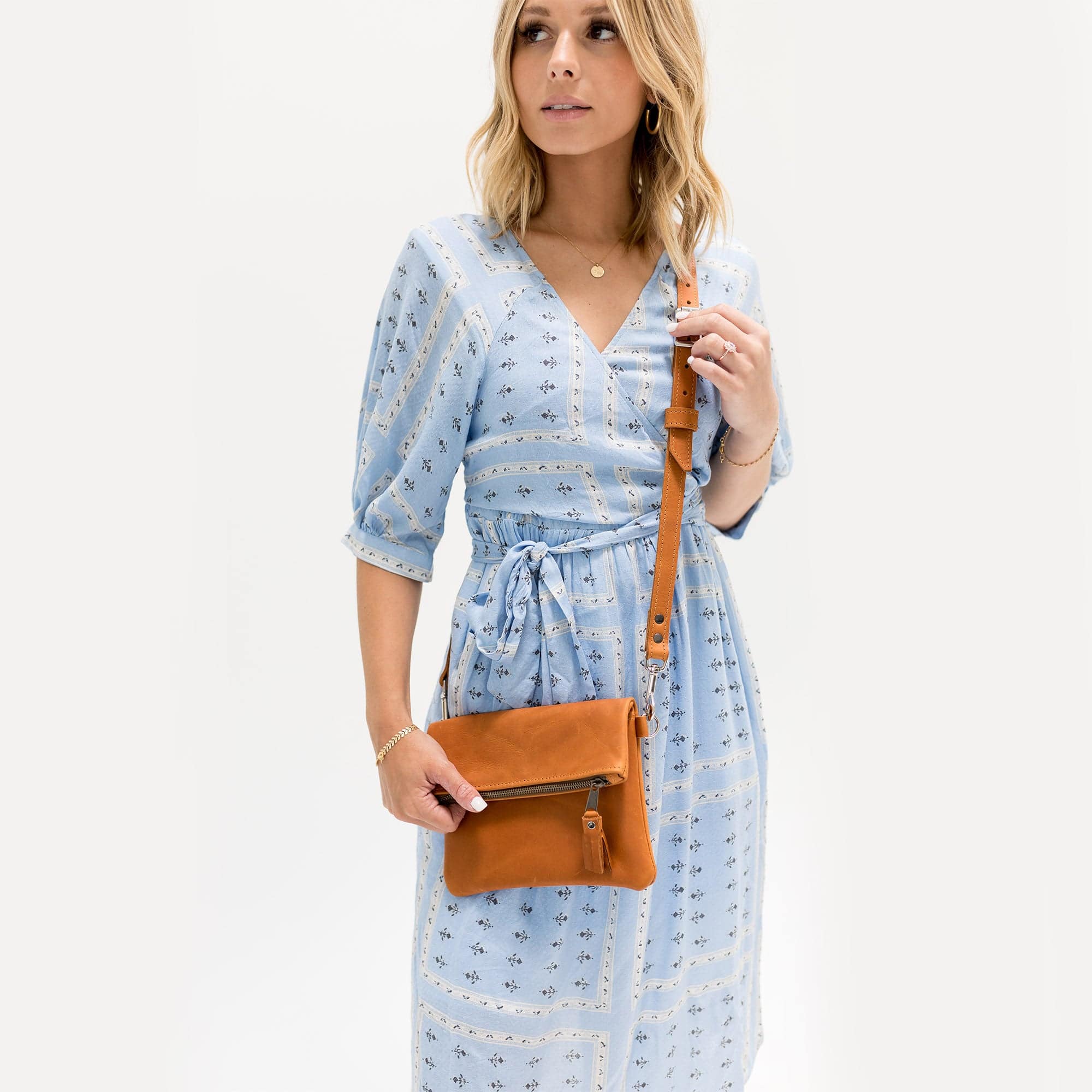 Leather Foldover Crossbody Clutch - Image 4