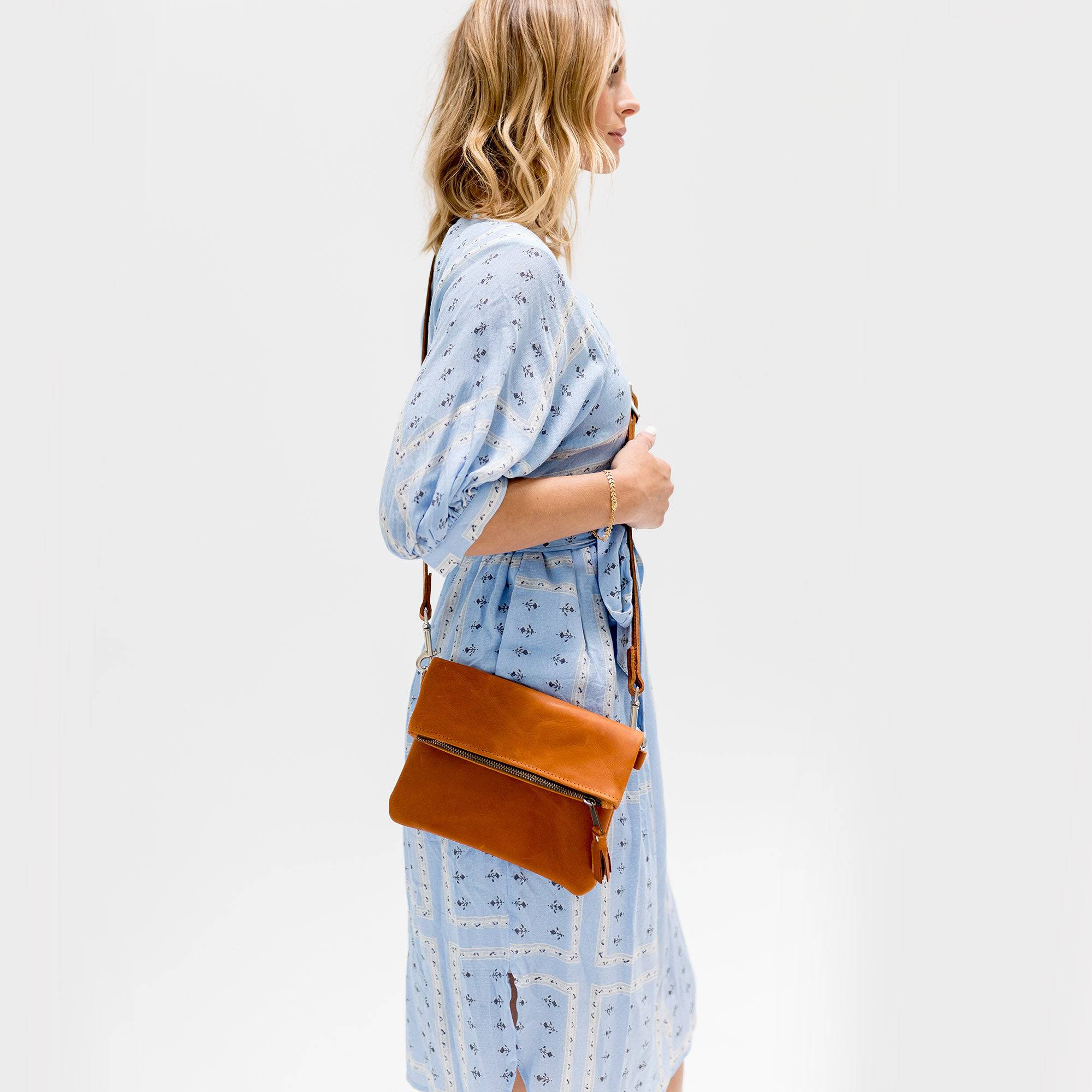Leather Foldover Crossbody Clutch - Image 5