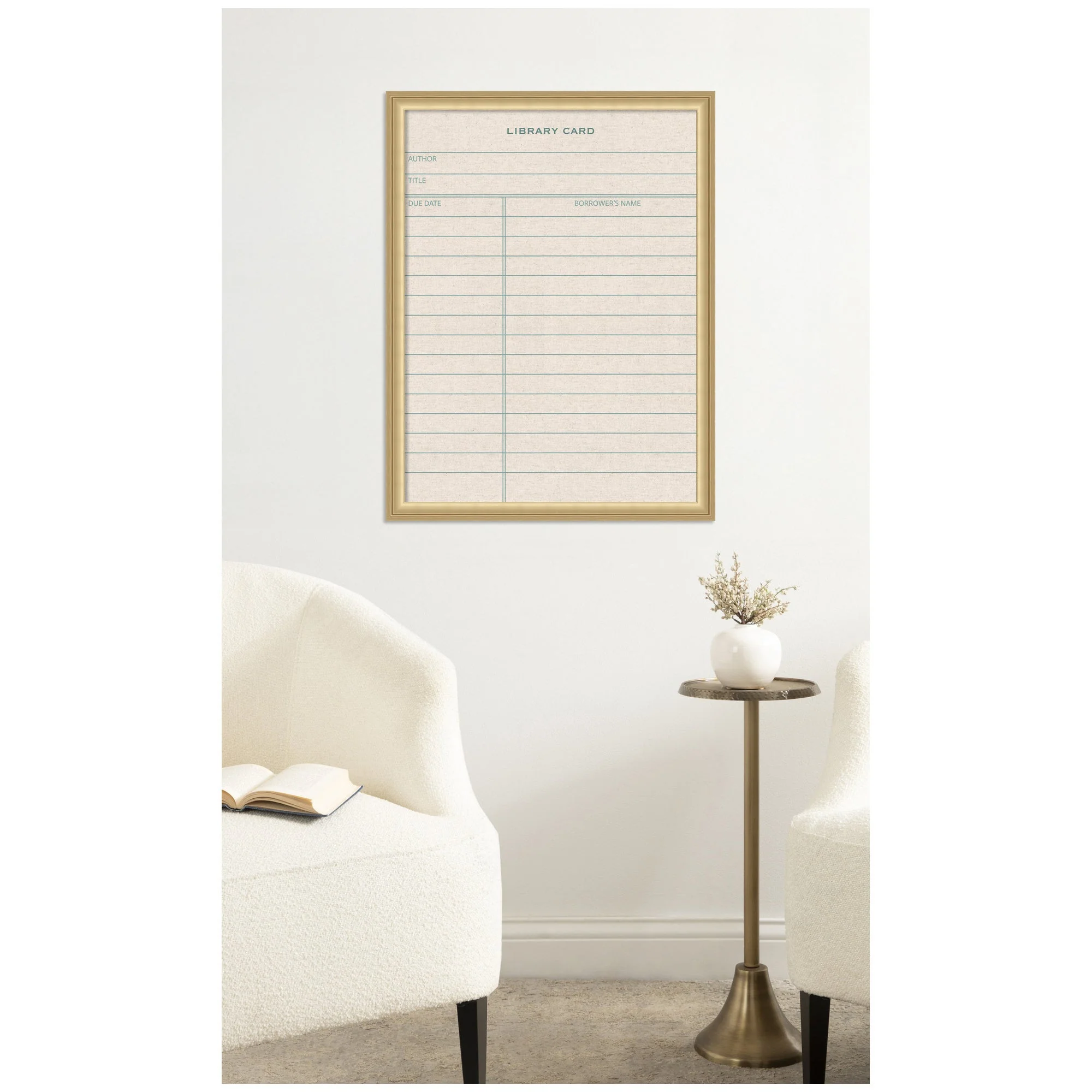 Framed Fabric Pinboard Linen Library Card Wall Organization - Image 3