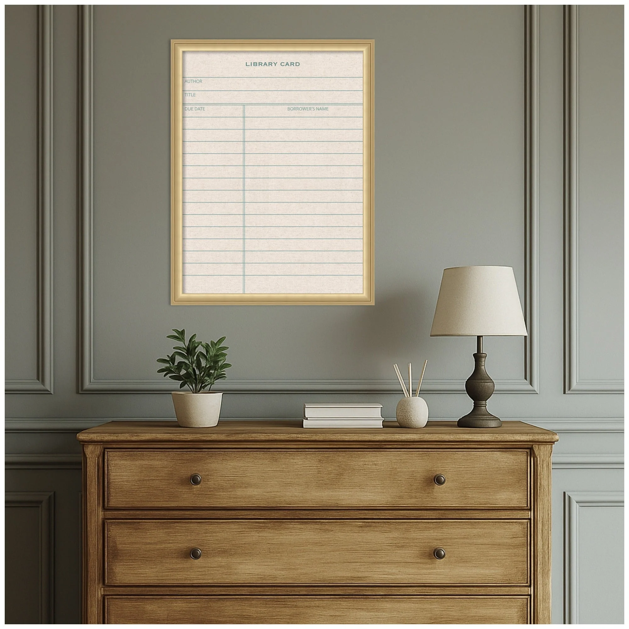 Framed Fabric Pinboard Linen Library Card Wall Organization - Image 6