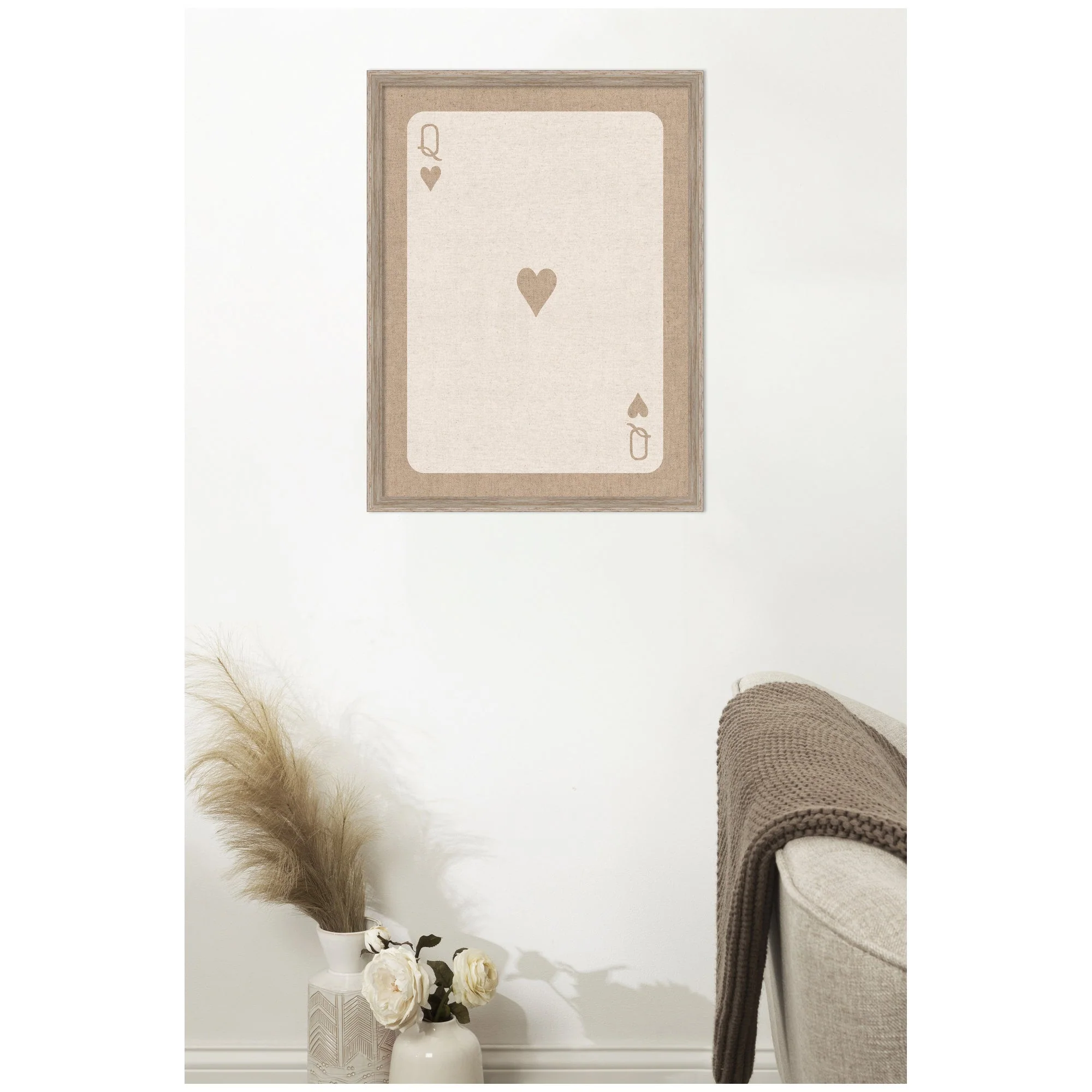 Framed Fabric Pinboard Queen of Hearts Linen Texture Wall Organization - Image 14