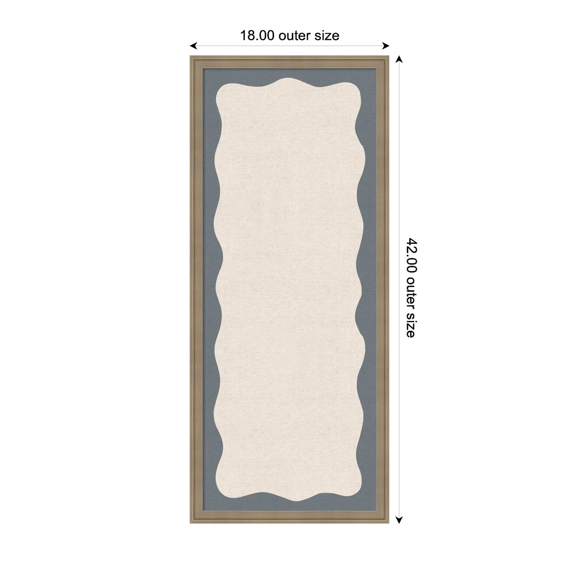 Framed Fabric Pinboard Wavy Linen and Smokey Blue Wall Organization - Image 14