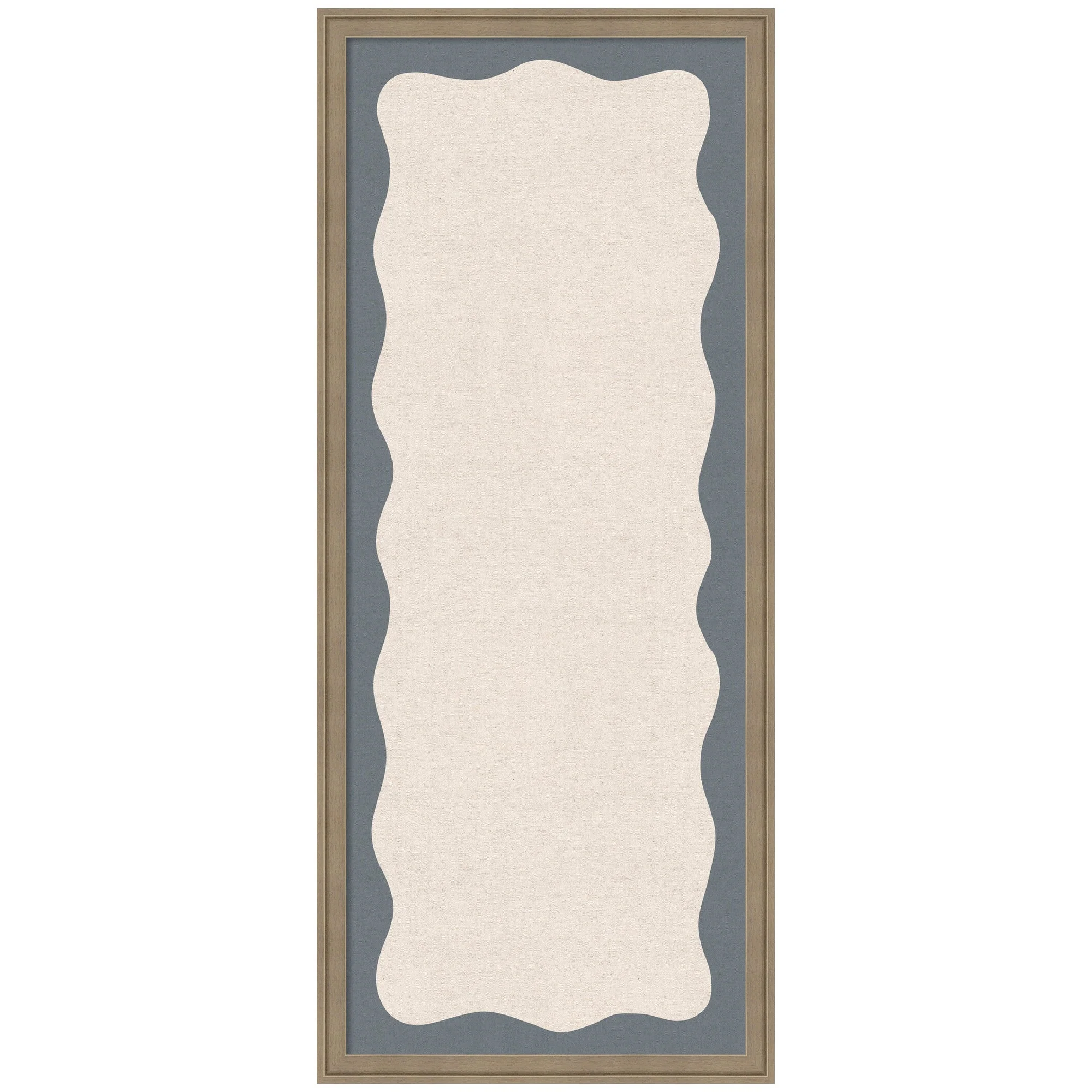 Framed Fabric Pinboard Wavy Linen and Smokey Blue Wall Organization - Image 15