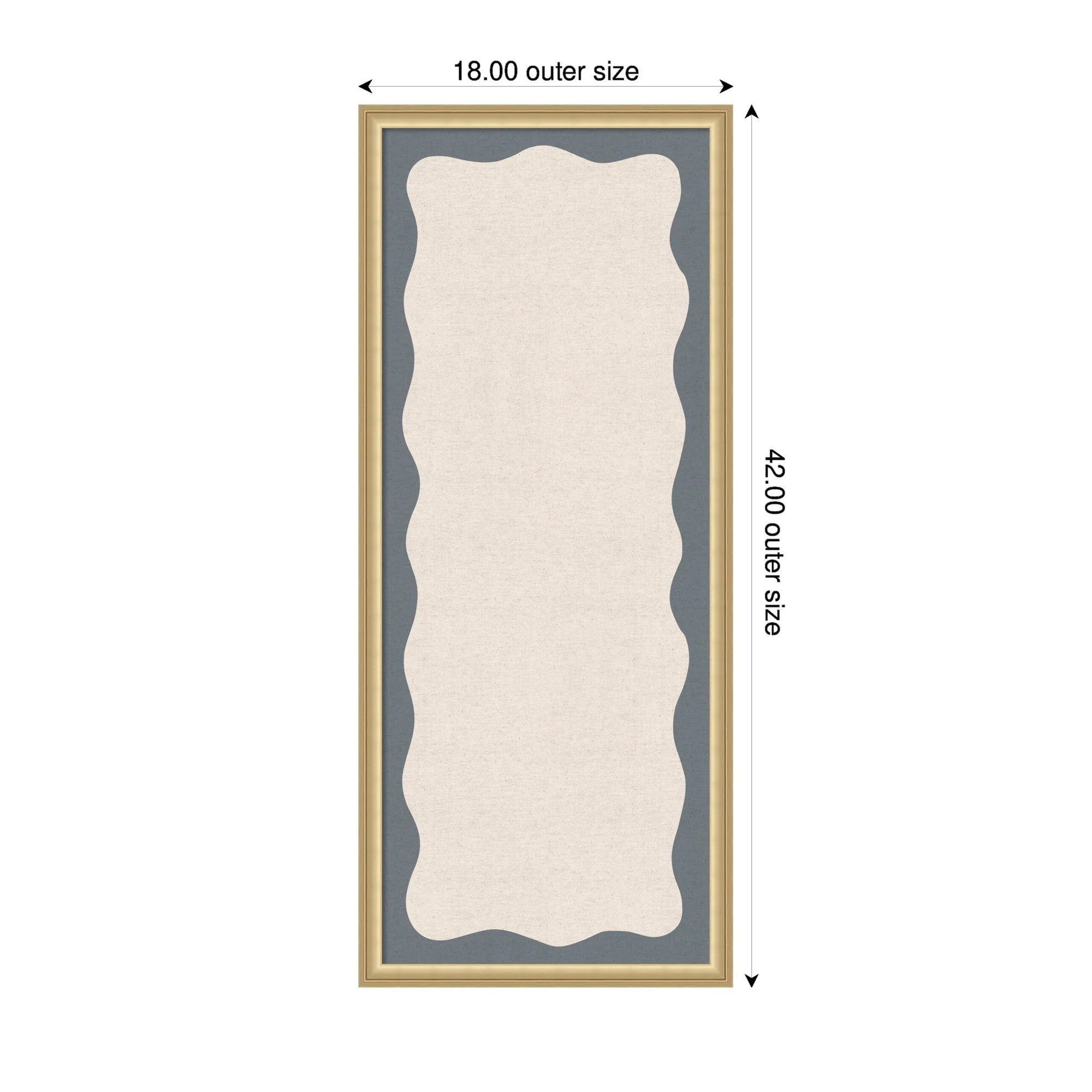 Framed Fabric Pinboard Wavy Linen and Smokey Blue Wall Organization - Image 9