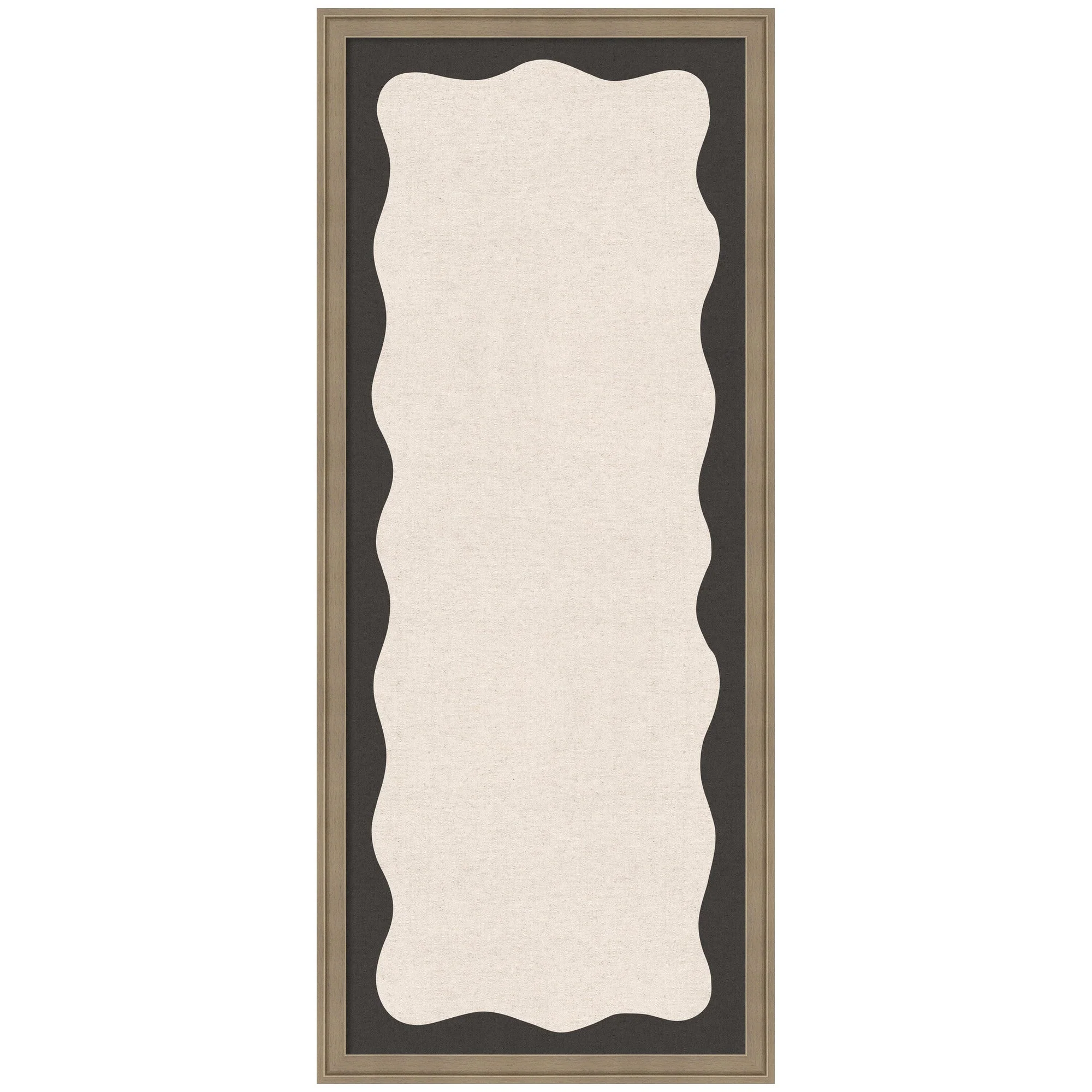 Framed Fabric Pinboard Wavy Linen Light and Black Wall Organization - Image 10