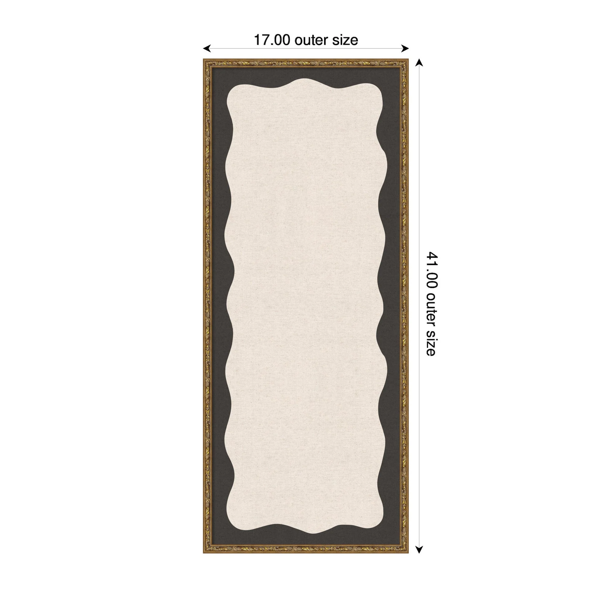 Framed Fabric Pinboard Wavy Linen Light and Black Wall Organization - Image 15