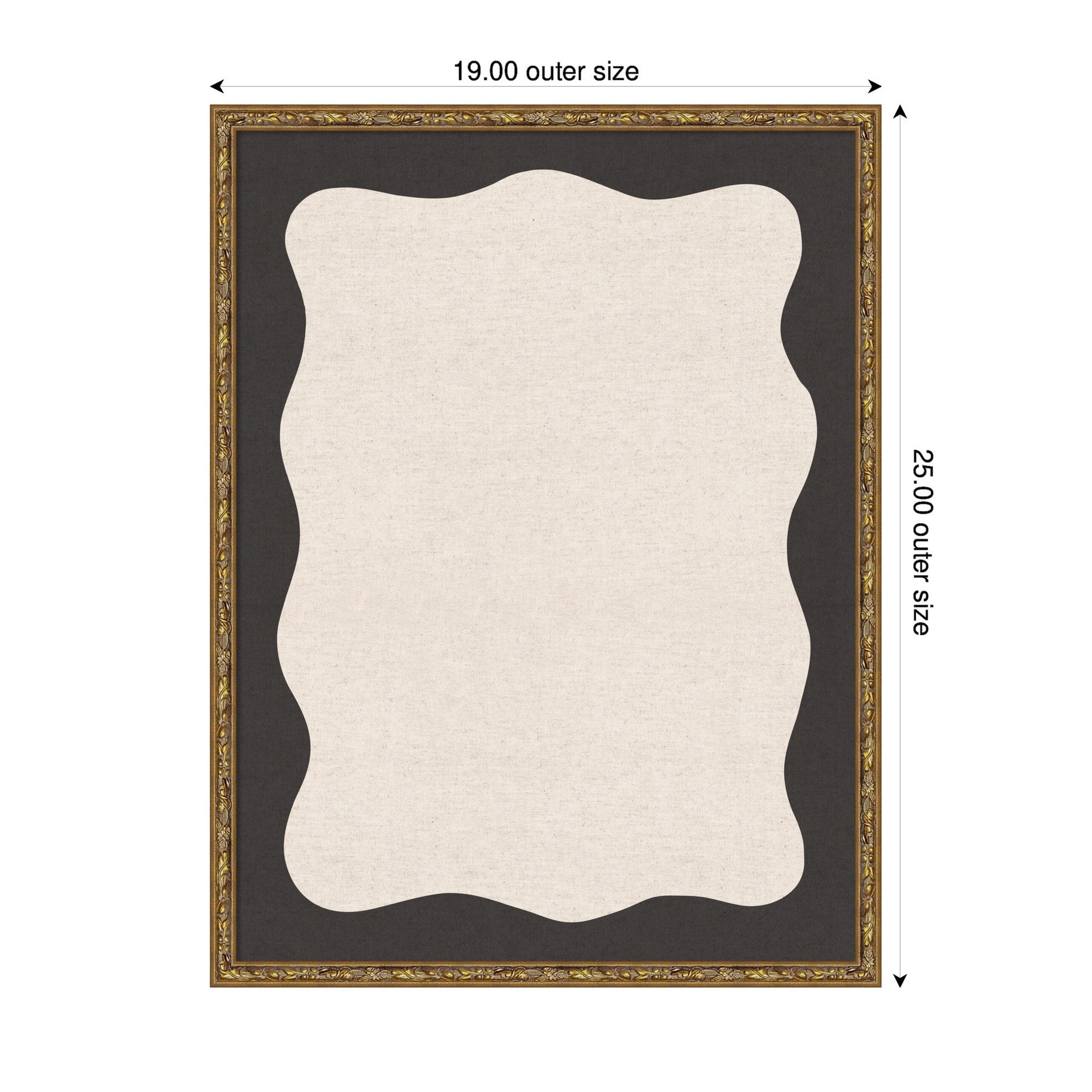 Framed Fabric Pinboard Wavy Linen Light and Black Wall Organization - Image 6