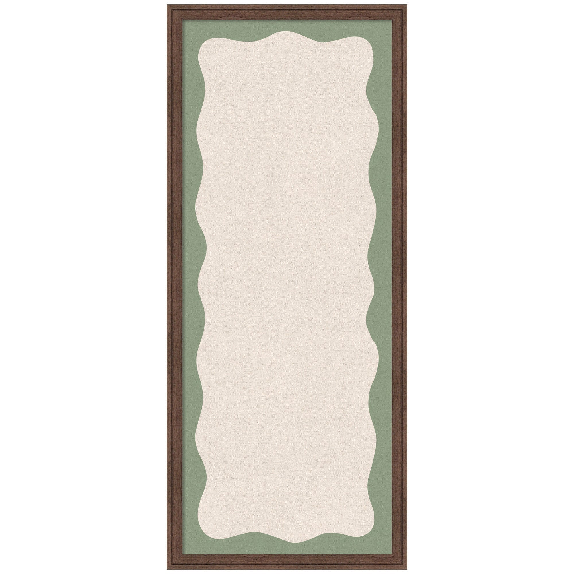 Framed Fabric Pinboard Wavy Neutral Linen and Green Wall Organization - Image 12