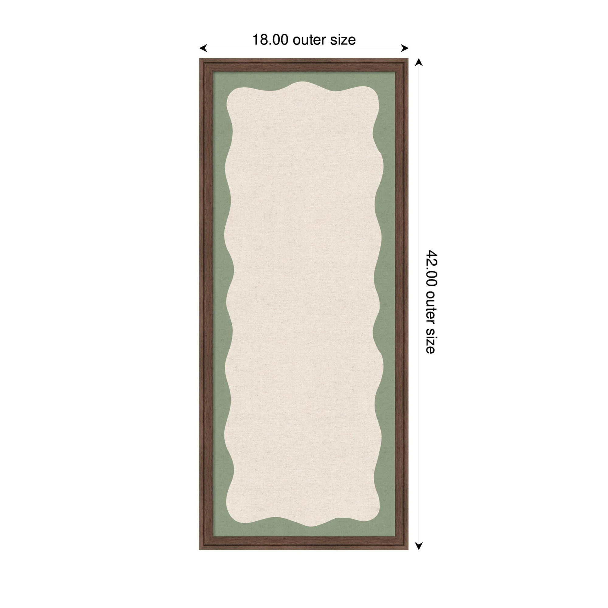 Framed Fabric Pinboard Wavy Neutral Linen and Green Wall Organization - Image 13