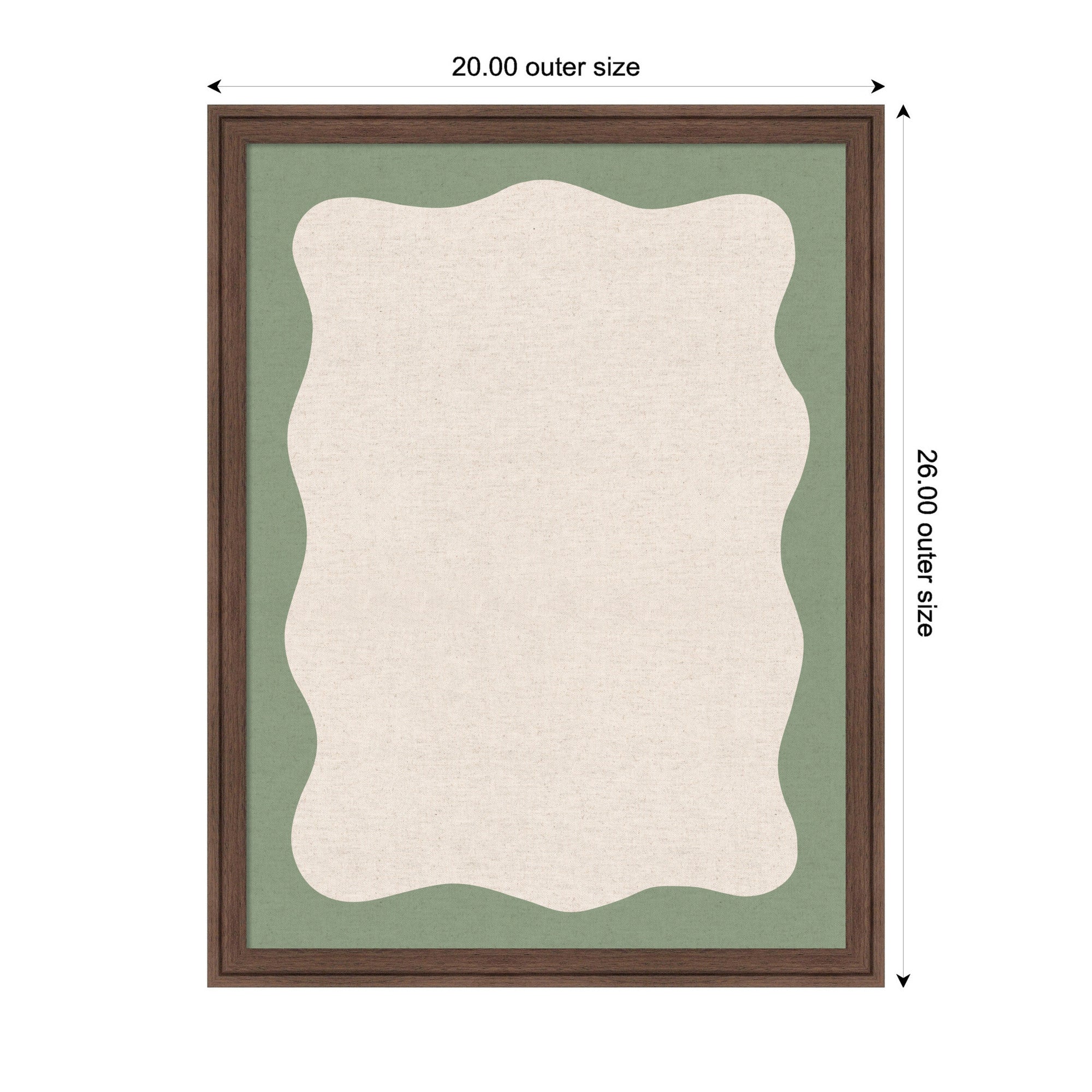 Framed Fabric Pinboard Wavy Neutral Linen and Green Wall Organization - Image 18