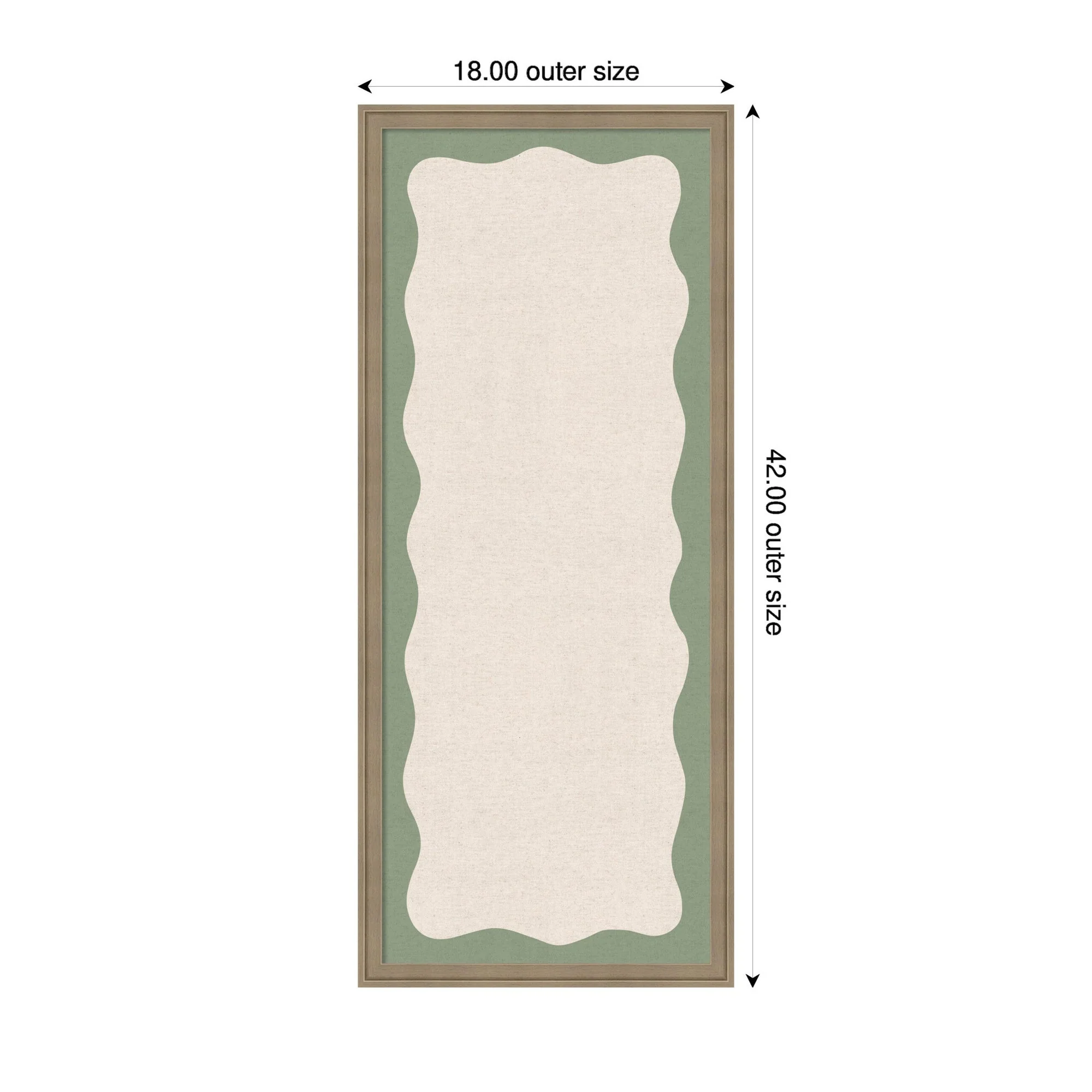 Framed Fabric Pinboard Wavy Neutral Linen and Green Wall Organization - Image 23